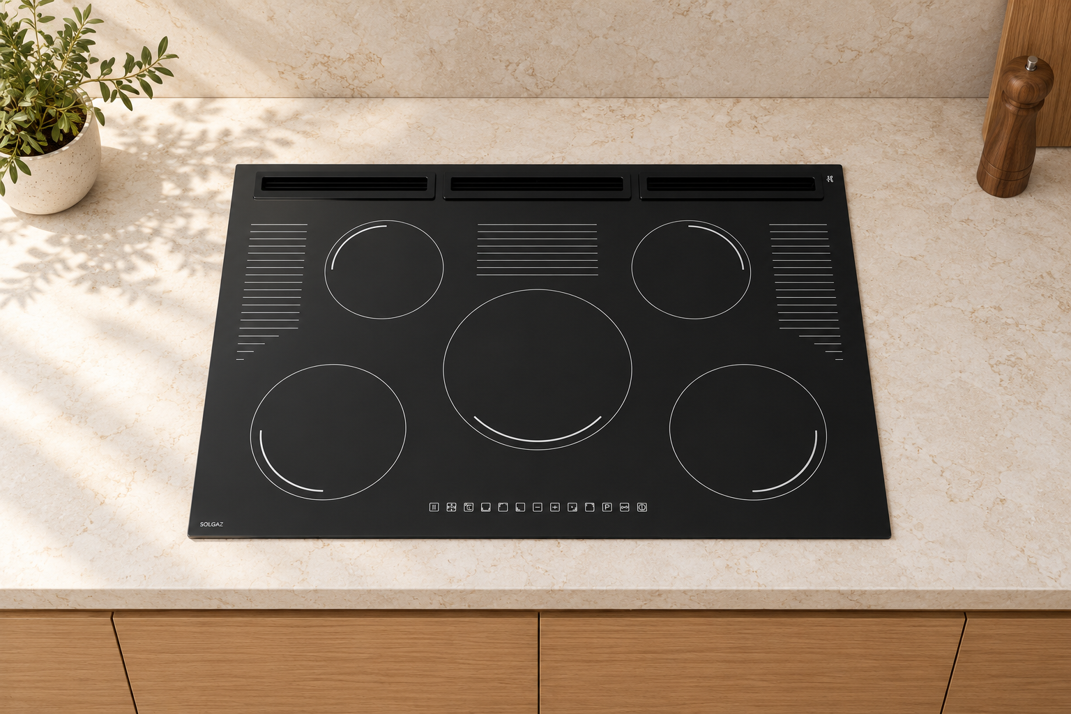 Futura Pro 5+3 Built-In Glass-Top Gas Stove (Kopia) - Image 3